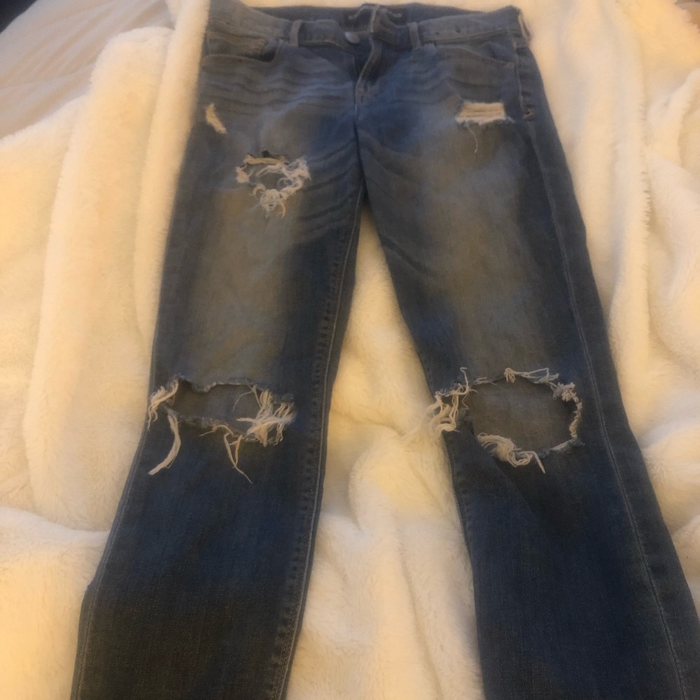 Express Skinny Jeans super distressed